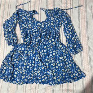 Blue Floral Mini Dress