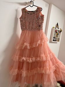 Mirror Work Party Wear Heavy multi FlairedGown