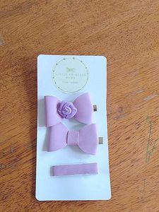 Cute Lavender Bow Hair Clips