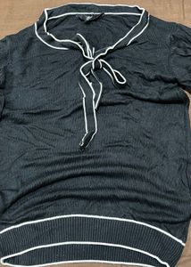 Black Sailor Collar Puff Sleeve Top Korean Inspire