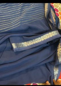 Resham Border Saree With Blouse