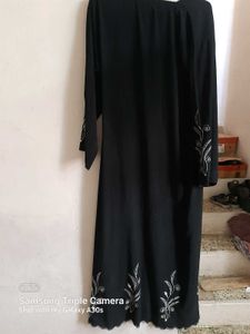 Black Abaya with Embroidery 51  Sizelenght