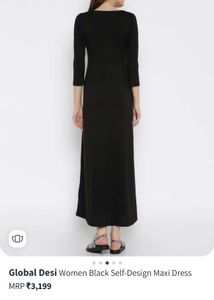 Global Desi Ethnic Gown In Black