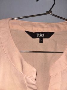 Nude 3/4 Sleeve Button Up