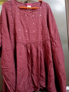 Maroon Embroidered Top