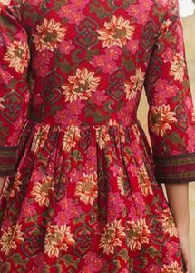 Red Floral Printed Formal Kurtis For Woman