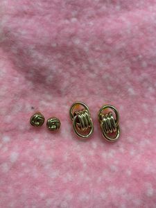 Two Pairs Of Gold Earrings