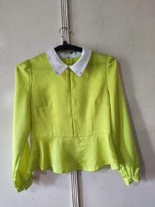 Chartreuse Peplum Blouse