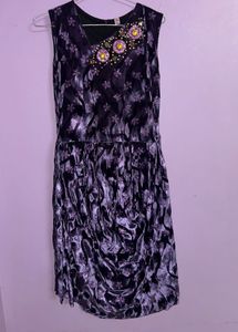 Purple Embellished Velvet Dress
