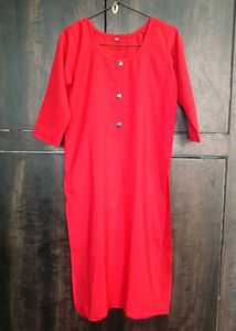 Red Cotton Kurti