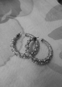 Pearl Accent Hoop Earrings