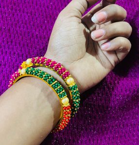 Colorful Beaded Bangles