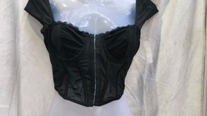 26211.Garage Black Corset Top