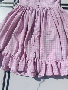 Pink Gingham Ruffle Dress