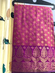Pink & Gold Saree