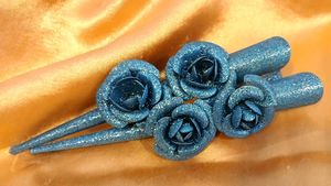 Blue Rose Hair Clip