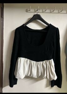 Chic Black & Cream Top