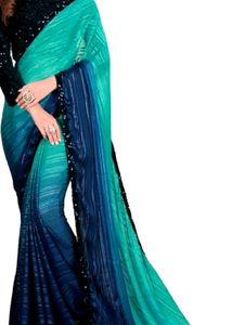 Party Wear Saree And Earrings