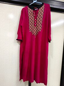 PINK RAYON KURTI.