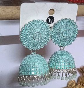 Turquoise Jhumka Earrings