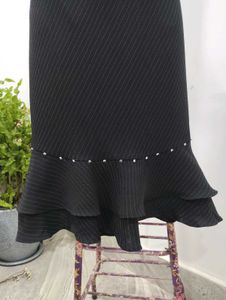 Stripe Ruffle Skirt