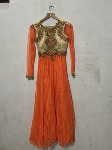 Elegant  orange Ethnic Gown