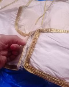 White Silk blause With Golden Work