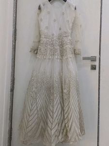 Elegant White Embroidered Gown