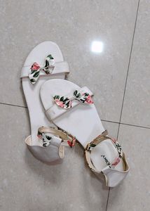 Aksky White Flats For Womens