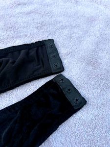 Topshop Black Velvet Bodysuit UK10