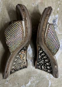 Goden Party Wear Heels