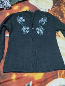 Embellished Black Cardigan