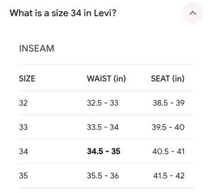 Levis 506 jeans in 34 size