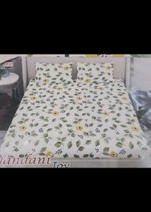 Flower Branded Double Bed Bedsheet Wth Two Pillows