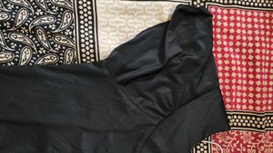 Black Top Satin Like Cloth
