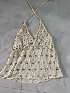 Embellished Halter Top