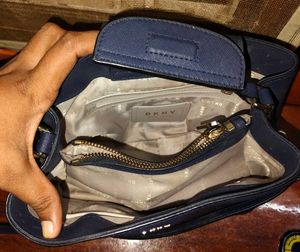 DKNY Navy Blue Leather Sling bag