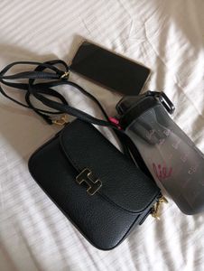 Imported Black Crossbody Bag