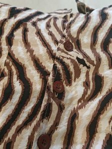 Zebra Print Short Sleeve Shirt