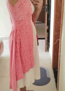 White Dress with Pink Shrug