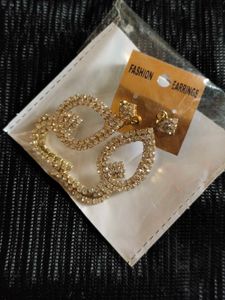 Sparkly Heart Drop Earrings