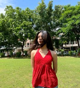 Boho Chic Red Halter short Kurti