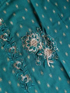 Teal Embellished Kurti