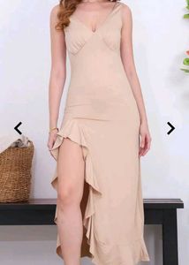 Elegant Beige Maxi Dress
