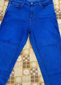 Blue Straight Leg Jeans Men And Women&#39;s