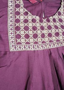 Embroidered Maroon Tunic Top