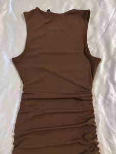 H&amp;M Brown Drawstring Dress