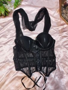 Black Lace Corset Top