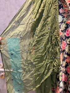 Floral silk Print Ethnic long gown set