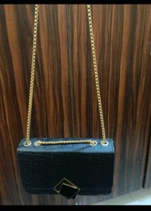 Black Bag With Golden Chain
